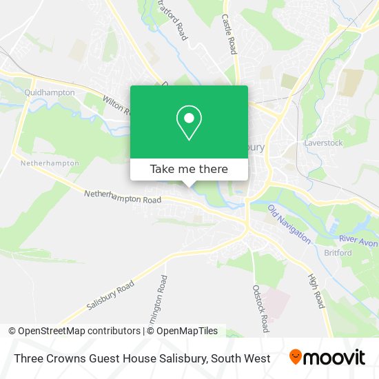 Three Crowns Guest House Salisbury map