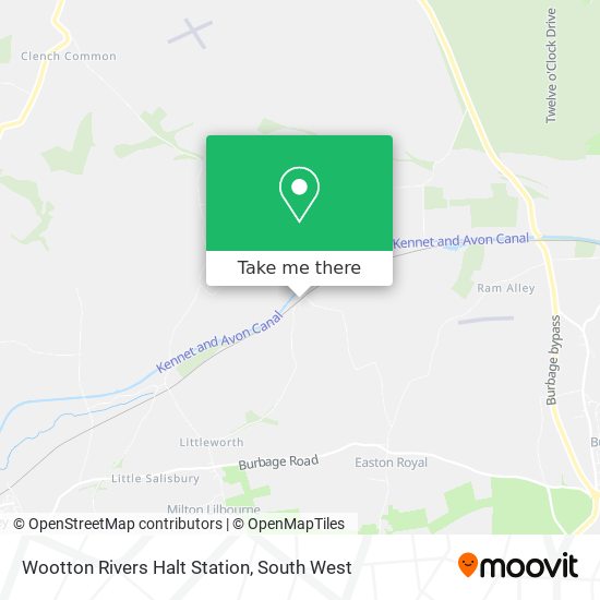 Wootton Rivers Halt Station map