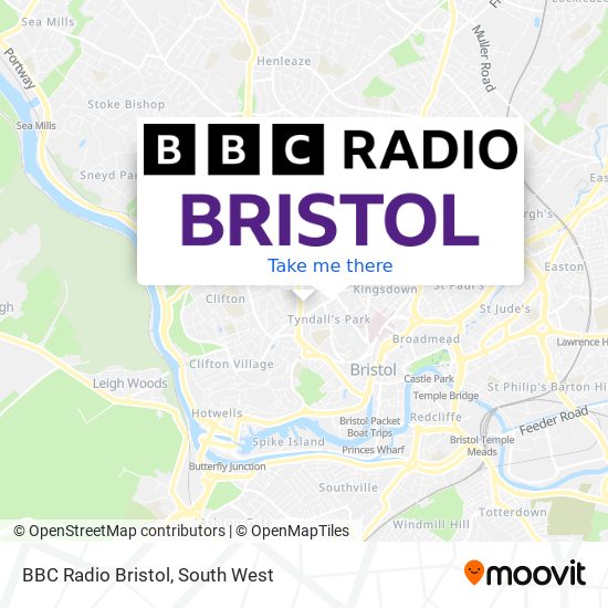 BBC Radio Bristol map