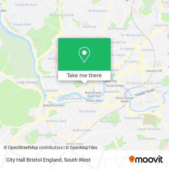 City Hall Bristol England map