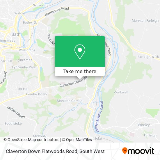 Claverton Down Flatwoods Road map