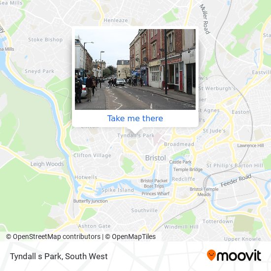 How to get to Tyndall s Park in Bristol, City Of by bus or train?