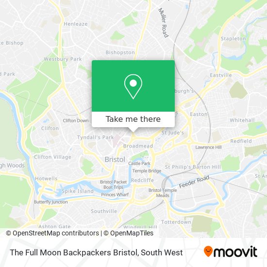 The Full Moon Backpackers Bristol map