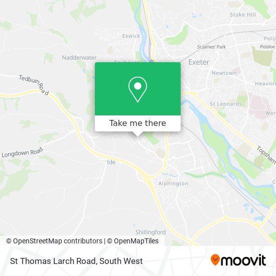 St Thomas Larch Road map