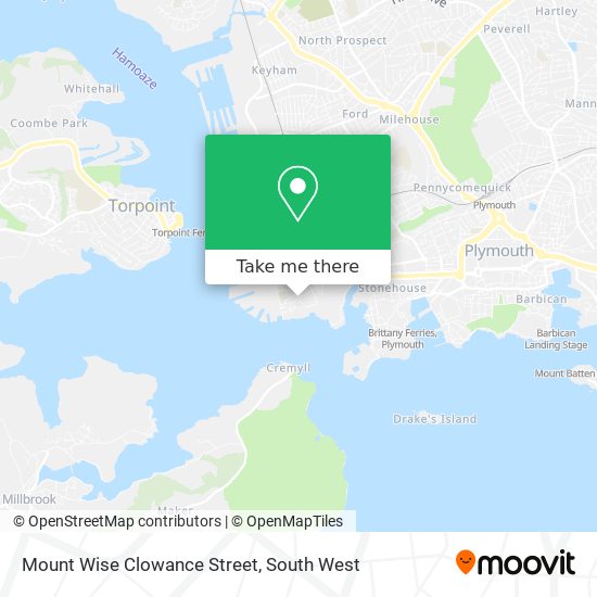 Mount Wise Clowance Street map