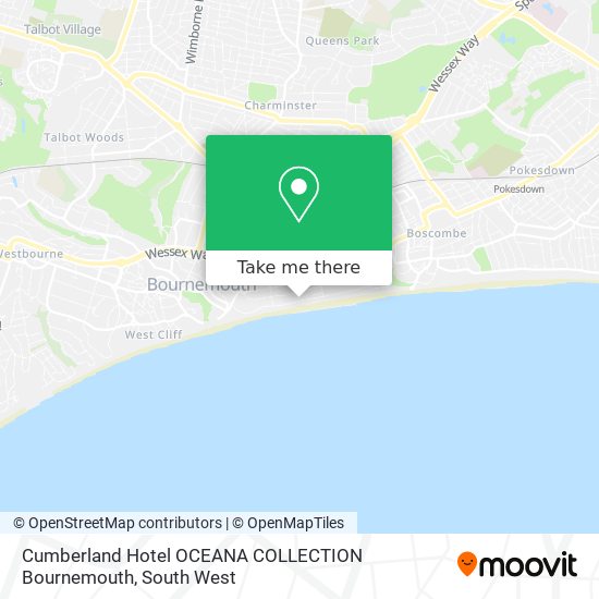 Cumberland Hotel OCEANA COLLECTION Bournemouth map