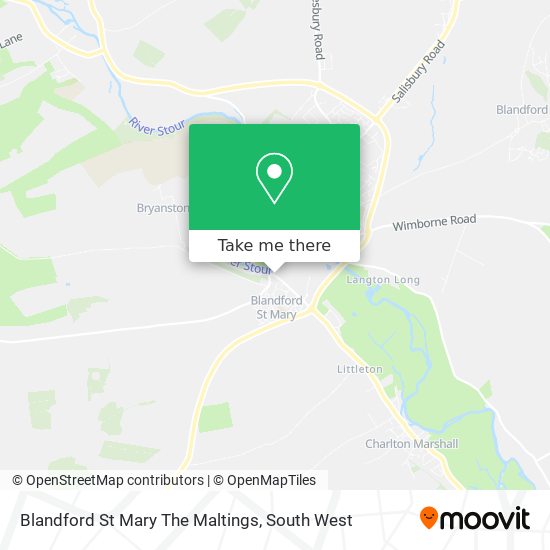 Blandford St Mary The Maltings map