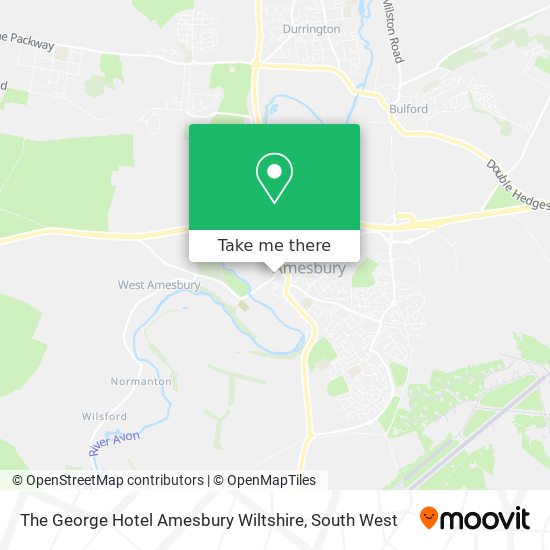 The George Hotel Amesbury Wiltshire map