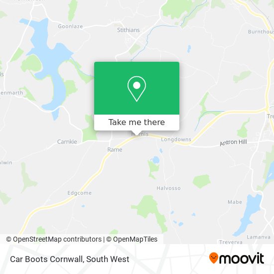 Car Boots Cornwall map