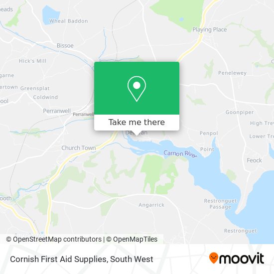 Cornish First Aid Supplies map