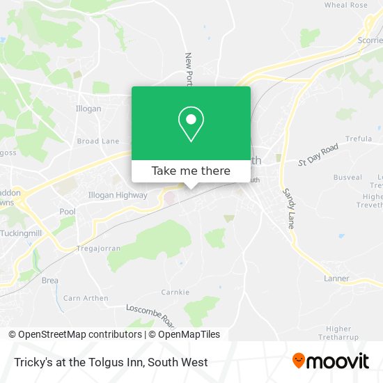 Tricky's at the Tolgus Inn map