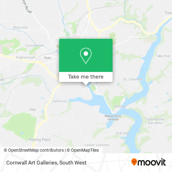 Cornwall Art Galleries map