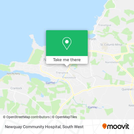 Newquay Community Hospital map