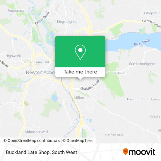 Buckland Late Shop map