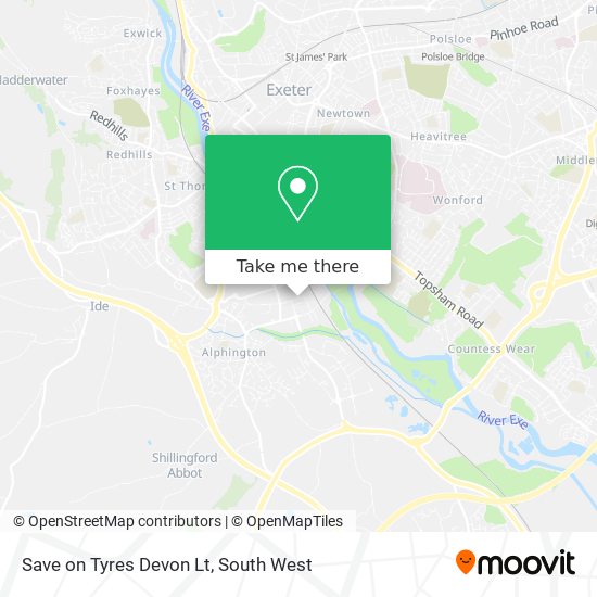 Save on Tyres Devon Lt map