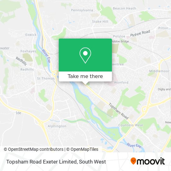 Topsham Road Exeter Limited map