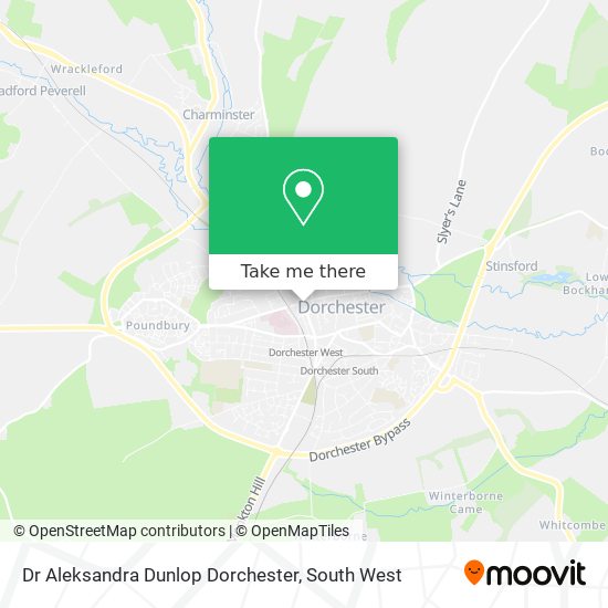Dr Aleksandra Dunlop Dorchester map