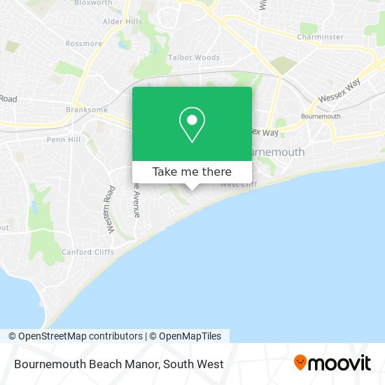 Bournemouth Beach Manor map