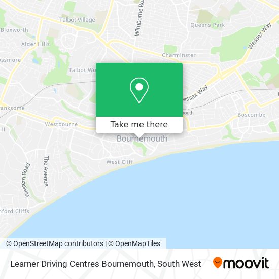 Learner Driving Centres Bournemouth map