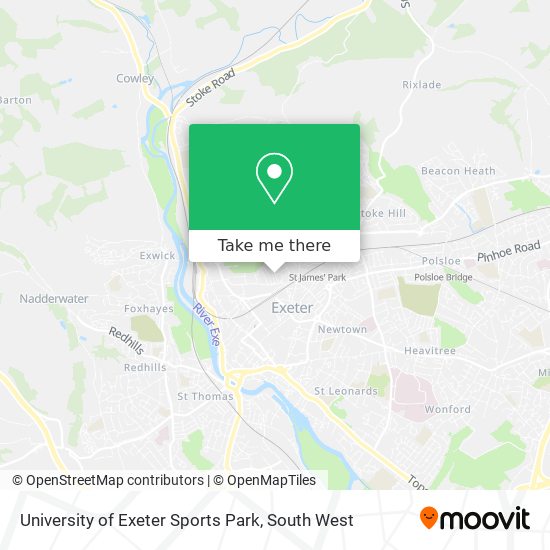 University of Exeter Sports Park map