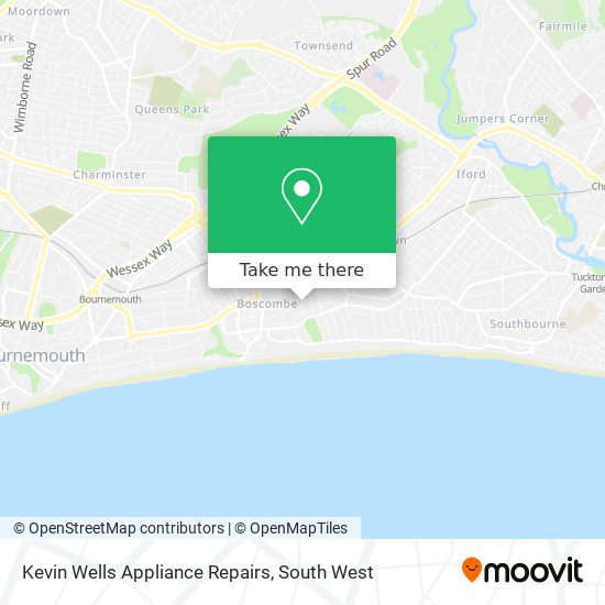 Kevin Wells Appliance Repairs map