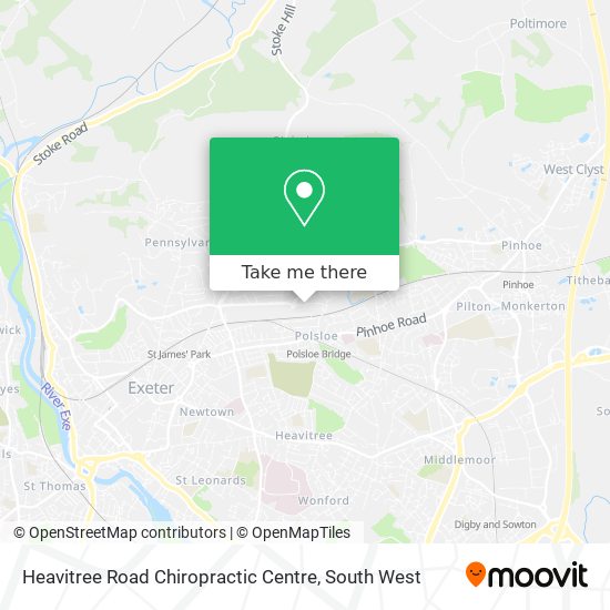 Heavitree Road Chiropractic Centre map