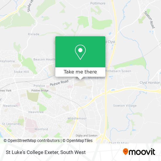 St Luke's College Exeter map