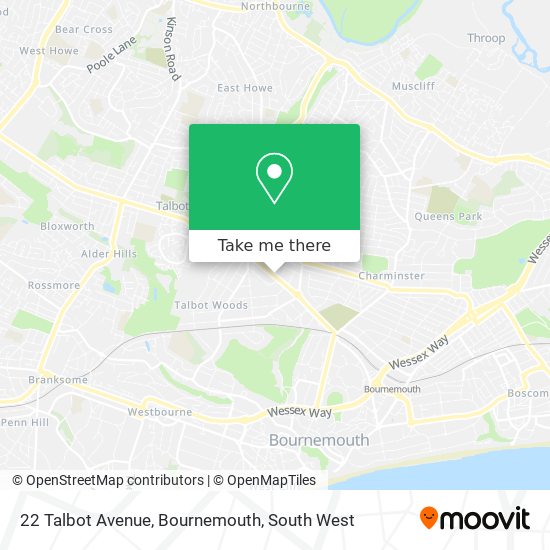 22 Talbot Avenue, Bournemouth map