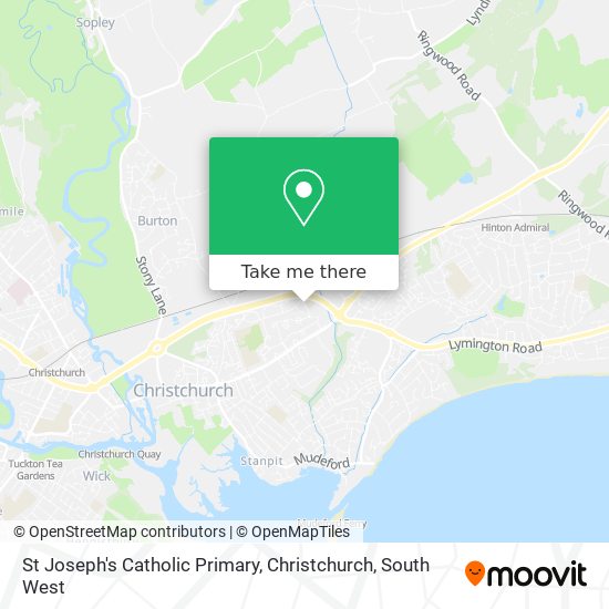 St Joseph's Catholic Primary, Christchurch map