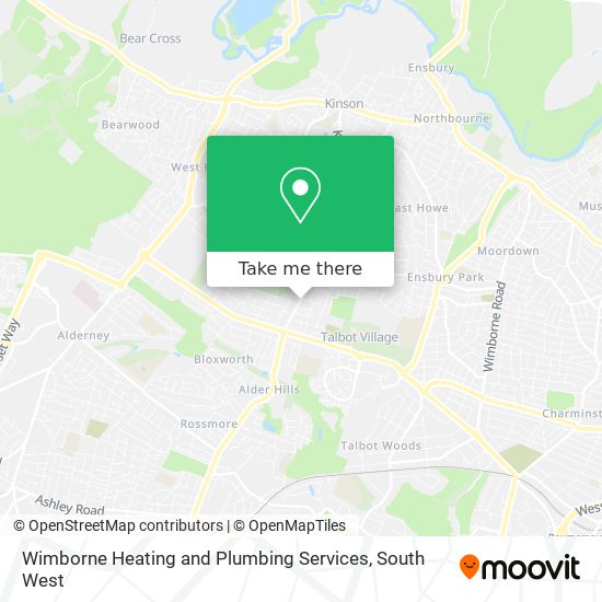Wimborne Heating and Plumbing Services map