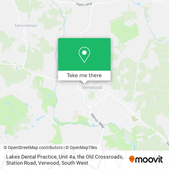 Lakes Dental Practice, Unit 4a, the Old Crossroads, Station Road, Verwood map