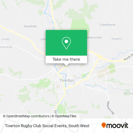 Tiverton Rugby Club Social Events map