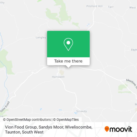 Vion Food Group, Sandys Moor, Wiveliscombe, Taunton map