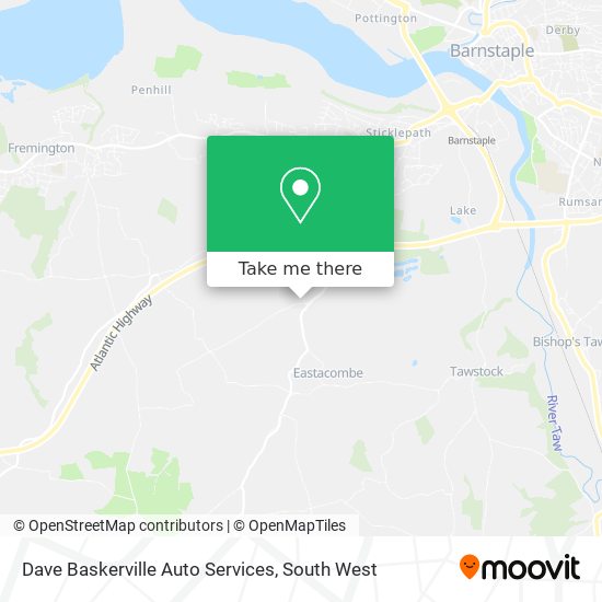 Dave Baskerville Auto Services map