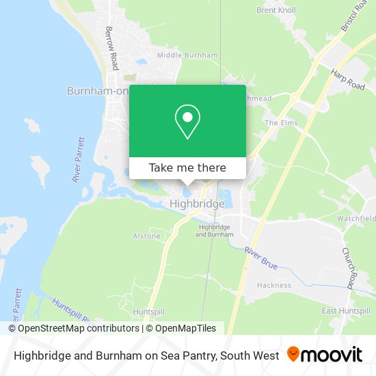 Highbridge and Burnham on Sea Pantry map
