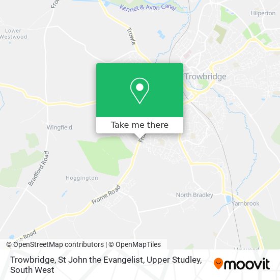 Trowbridge, St John the Evangelist, Upper Studley map