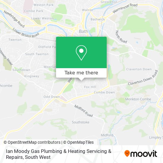 Ian Moody Gas Plumbing & Heating Servicing & Repairs map
