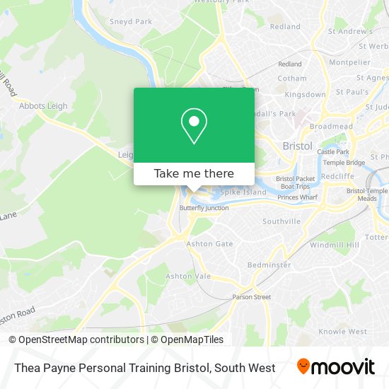 Thea Payne Personal Training Bristol map