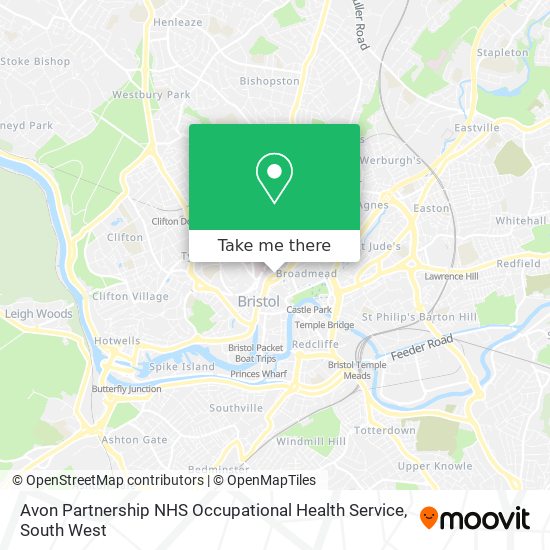 Avon Partnership NHS Occupational Health Service map