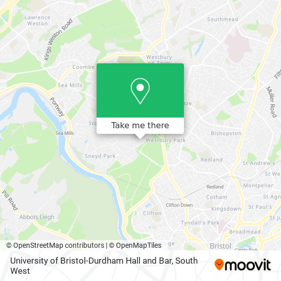 University of Bristol-Durdham Hall and Bar map