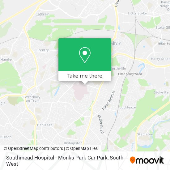 Southmead Hospital - Monks Park Car Park map