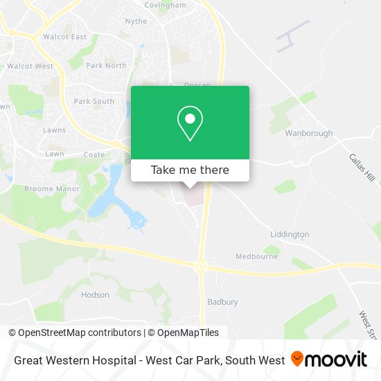 Great Western Hospital - West Car Park map