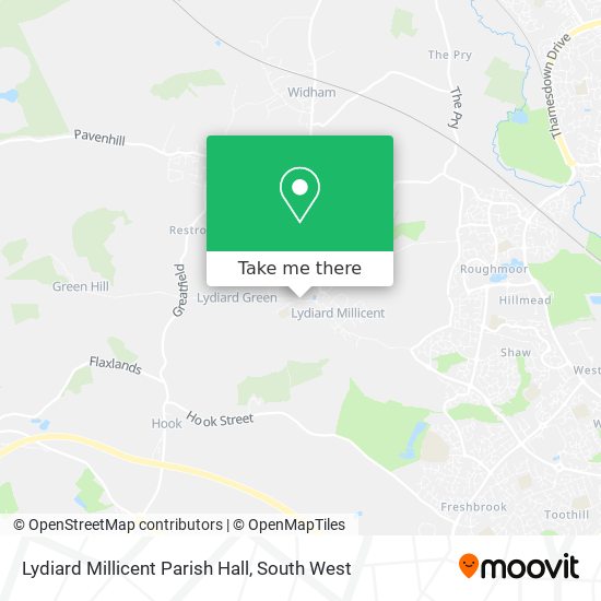 Lydiard Millicent Parish Hall map