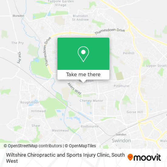 Wiltshire Chiropractic and Sports Injury Clinic map