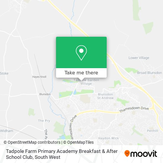 Tadpole Farm Primary Academy Breakfast & After School Club map