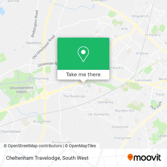 Cheltenham Travelodge map