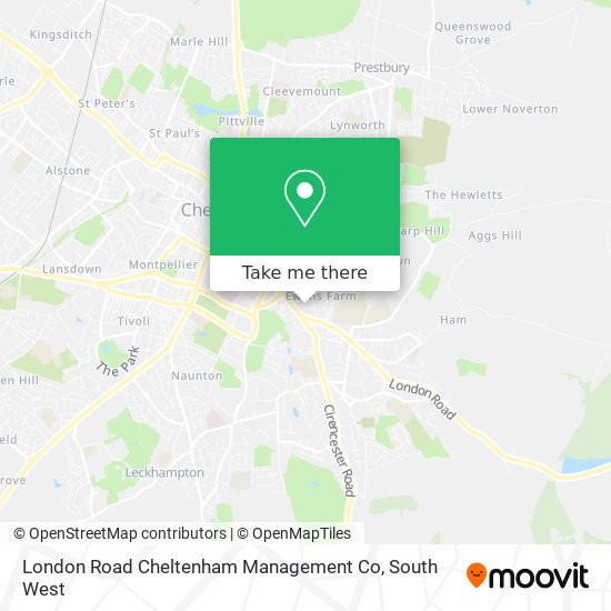 London Road Cheltenham Management Co map