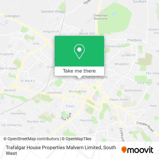 Trafalgar House Properties Malvern Limited map