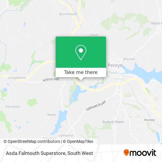 Asda Falmouth Superstore map