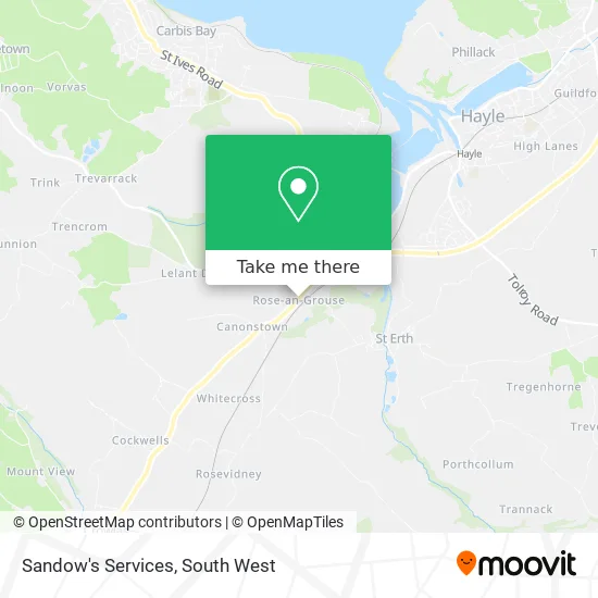 Sandow's Services map
